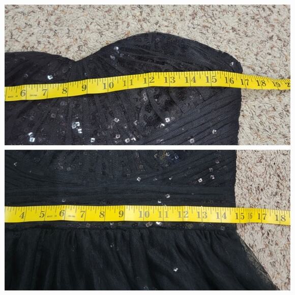 MONIQUE LHUILLIER SEQUINED TIERED TULLE SKIRT, SIZE 8 GRADUATION - Picture 9 of 10